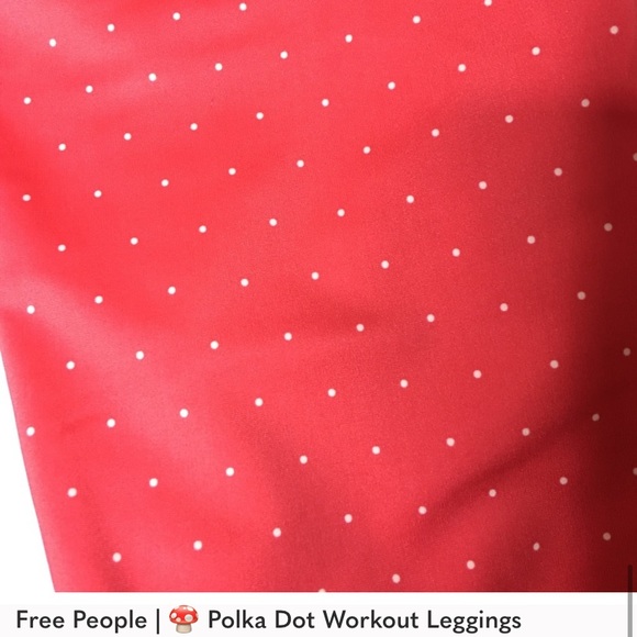 Free People Red and White Polka Dot Workout Leggings - Picture 8 of 8